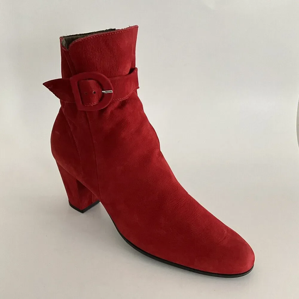 Arche LN  Suede Ankle Comfort Boots Red 42